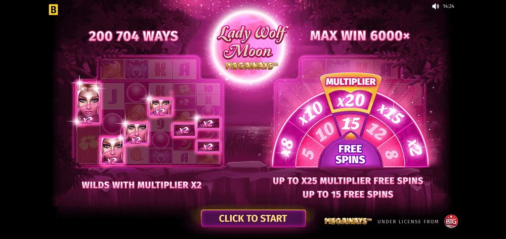 Основная информация о слоте Lady Wolf Moon Megaways